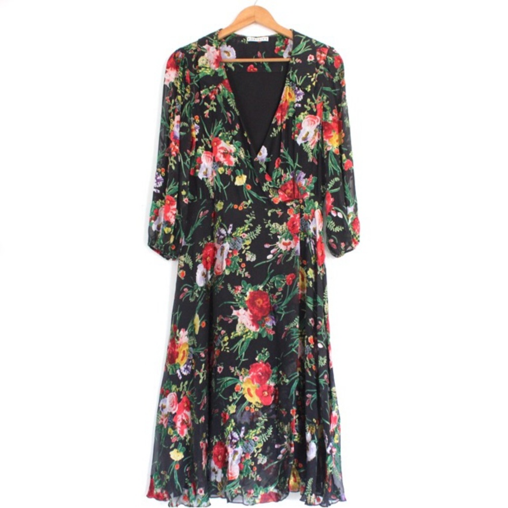 Alice + Olivia Abney Wrap Dress in Blooming Bouquet